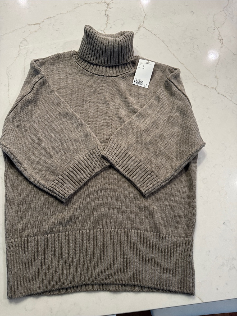 H&M Taupe Cowl Neck Sweater